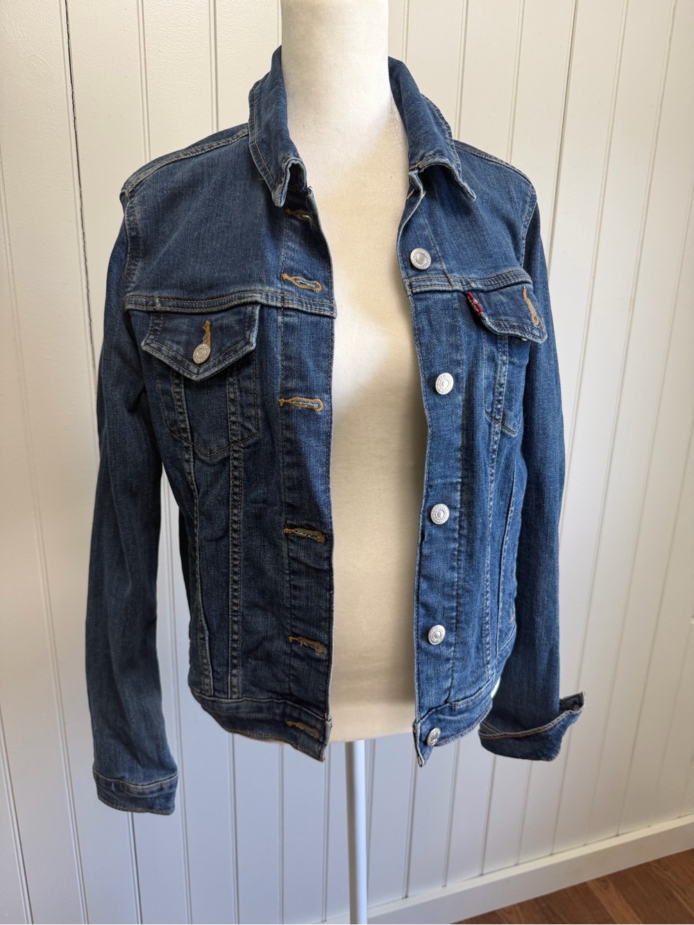 Women's Classic Blue Denim Jean Jacket - Casual Button-Front